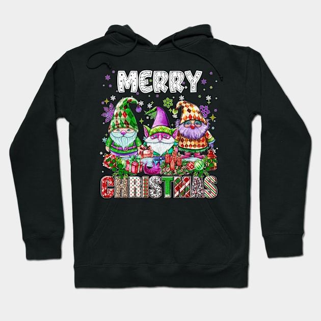 Merry Christmas Gnome Family Funny Xmas Tree Women Men Kids Hoodie by JennyArtist